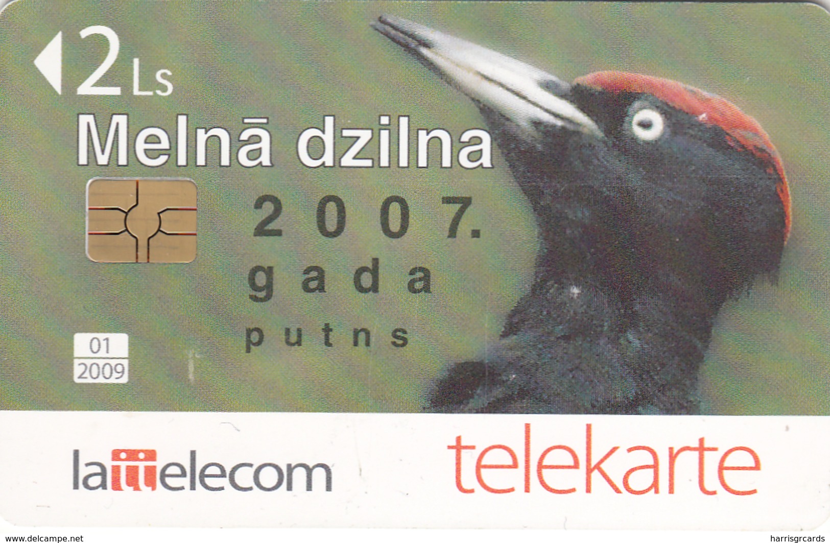 LATVIA - Black Woodpecker, Tirage 50.000, Used - Lettonie