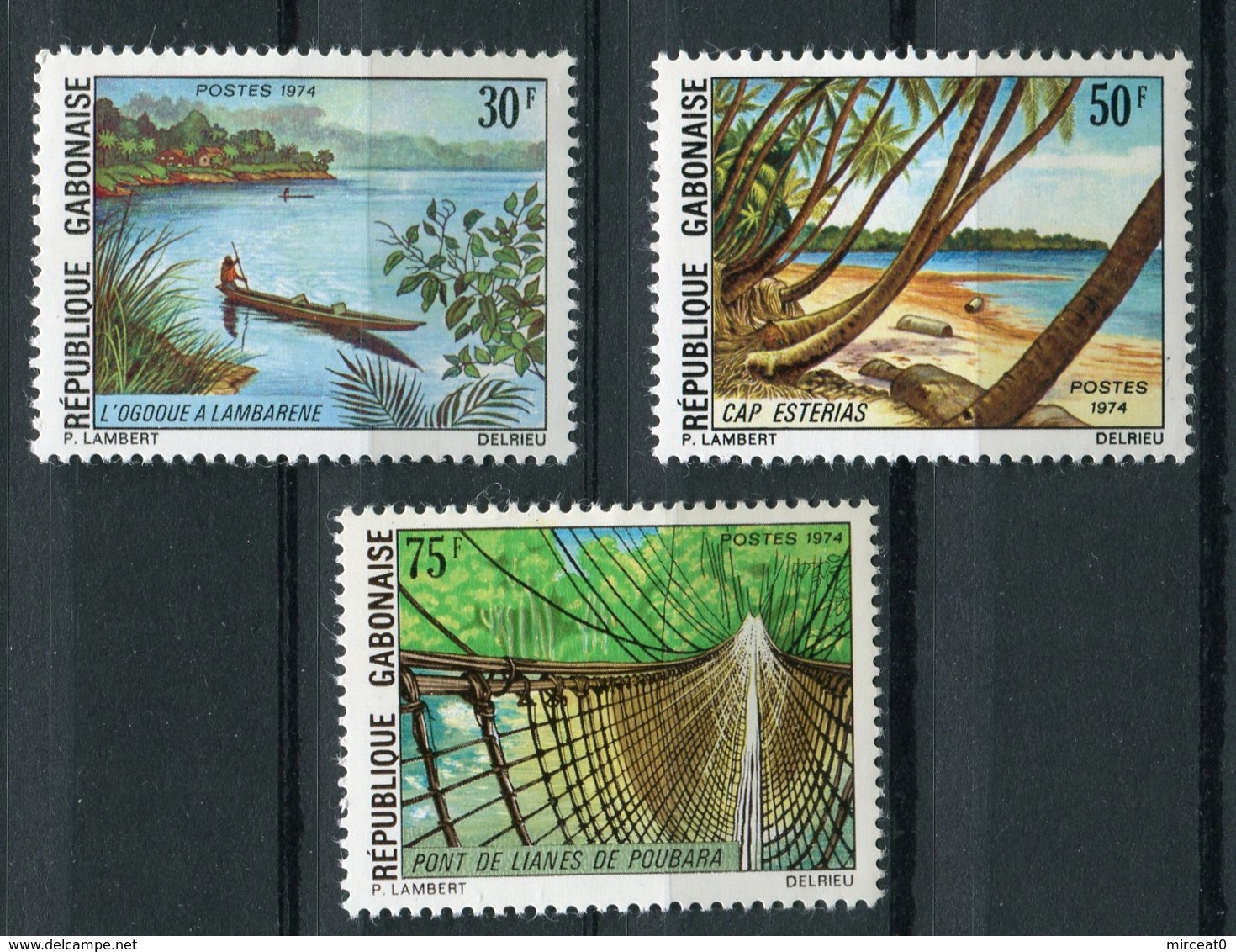 GABON  1974  MNH  -  "  TOURISME : PEISAGES  " -  3  VAL - Gabon (1960-...)