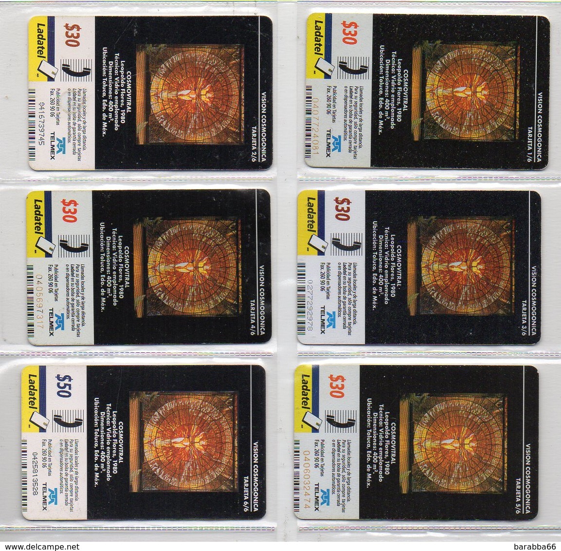 Lot Of 6 Phonecards - COSMOVITRAL - Mexique