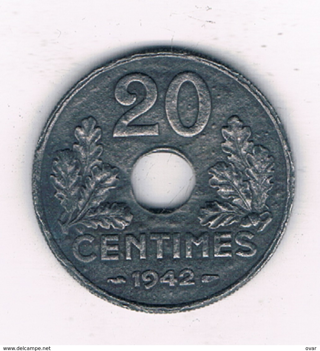 20 CENTIMES 1942  FRANKRIJK /2469/ - Sonstige & Ohne Zuordnung