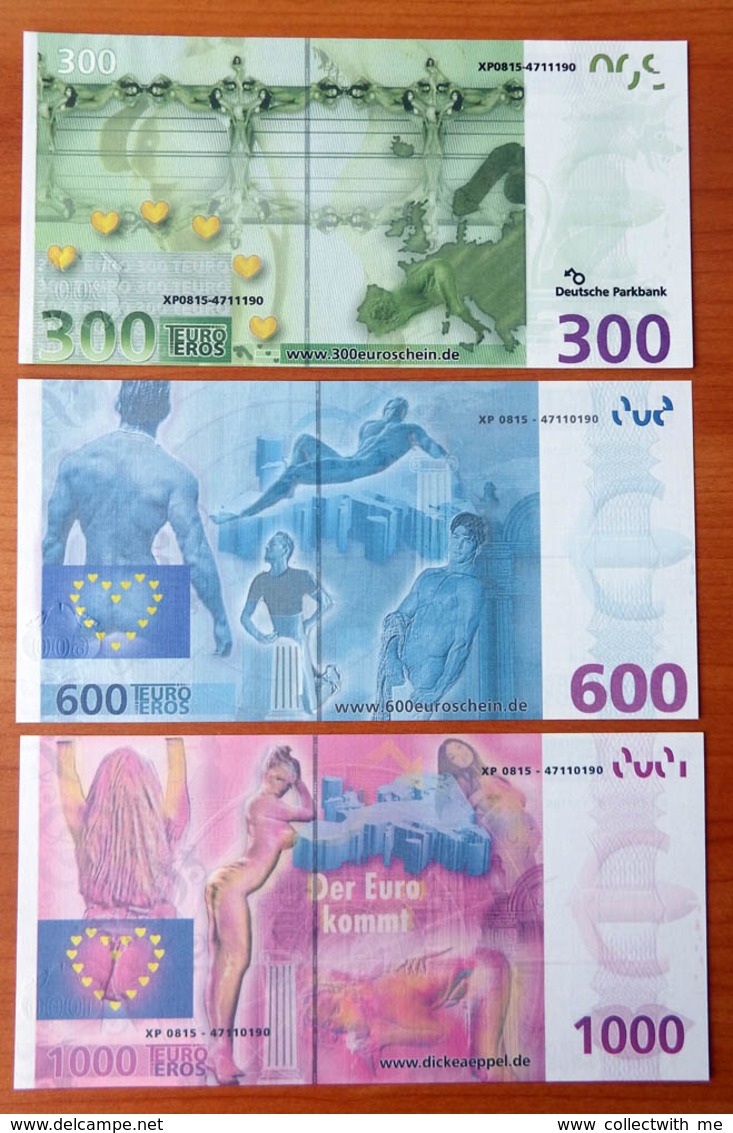 Germany Set Of Eros 300, 600, 1000 UNC - Specimen