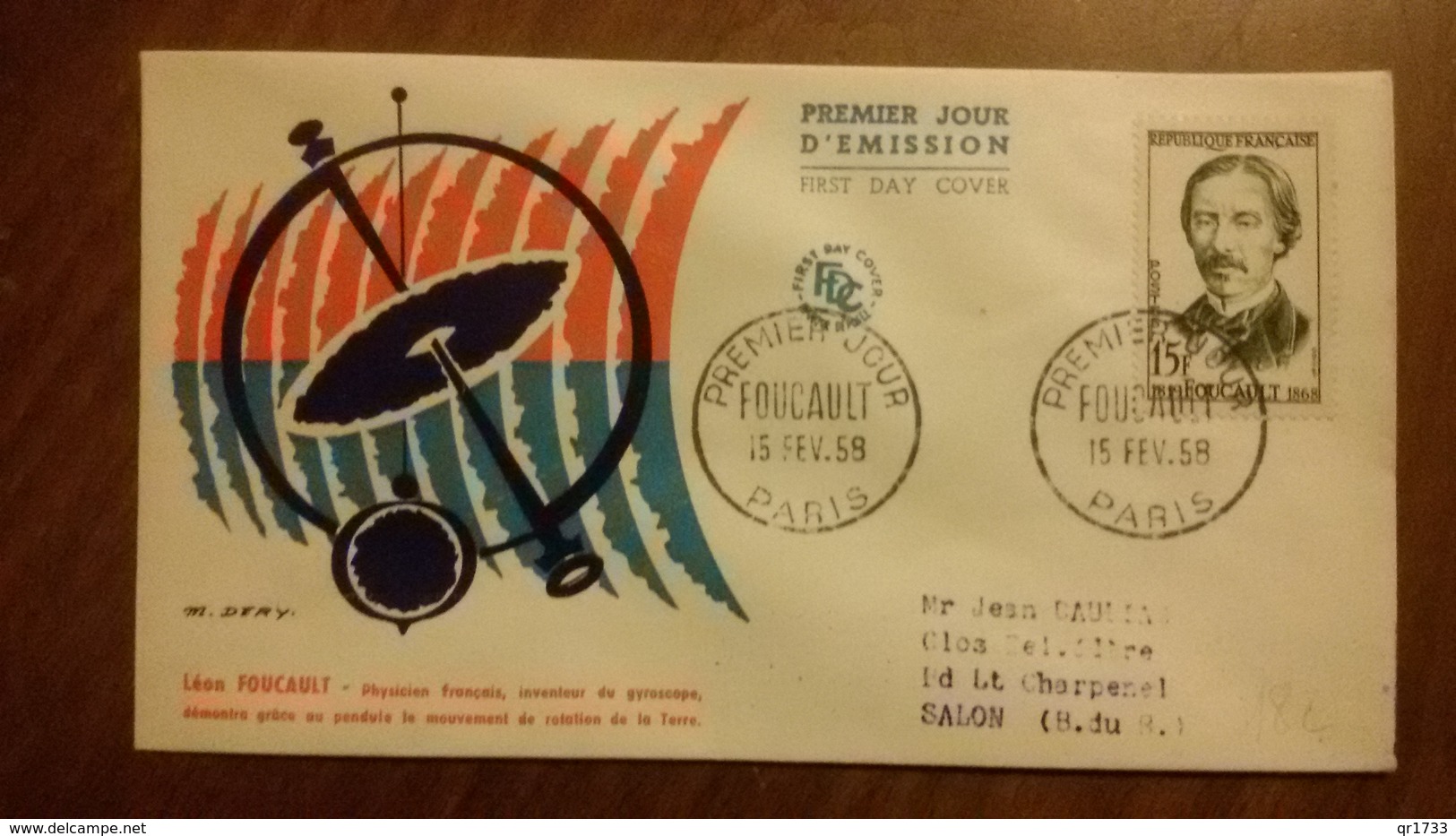 Premier Jour  FDC..    FOUCUALT  1959 .. PARIS .. Physicien - Ohne Zuordnung