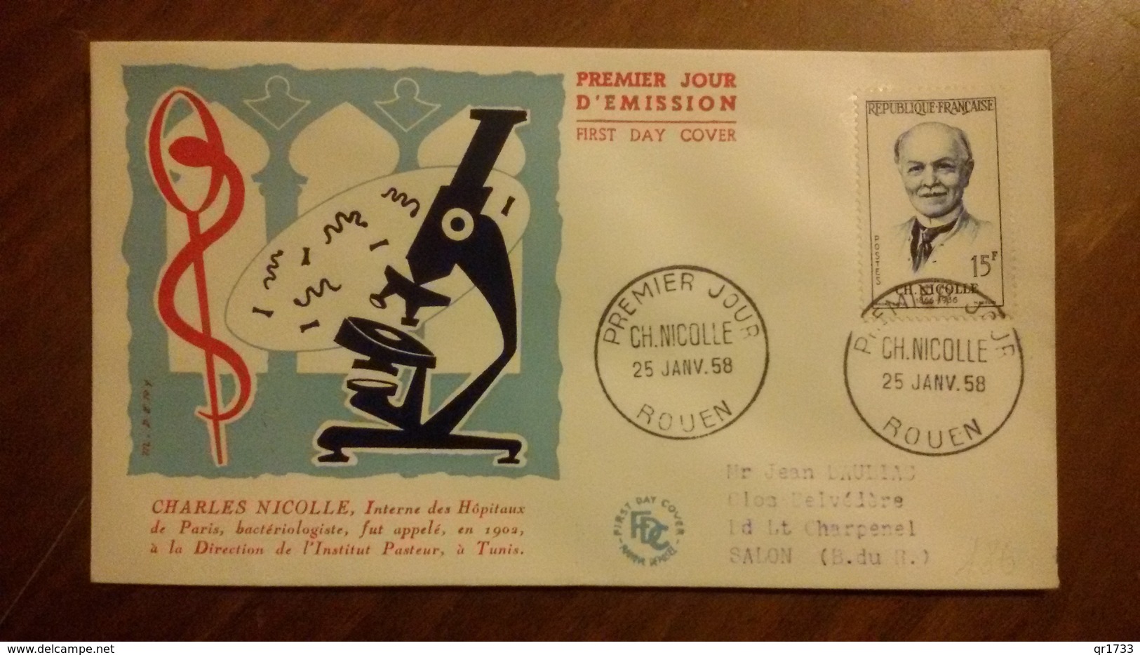 Premier Jour  FDC..   Charles  NICOLE  .. 1958 .. - Ohne Zuordnung