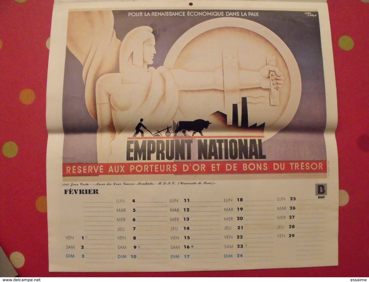 Calendrier BNP 1980. Affiches Emprunt National - Formato Grande : 1971-80