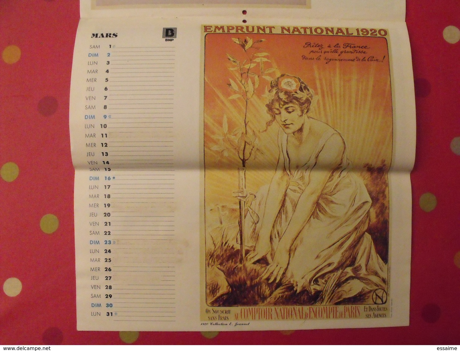 Calendrier BNP 1980. Affiches Emprunt National - Grand Format : 1971-80