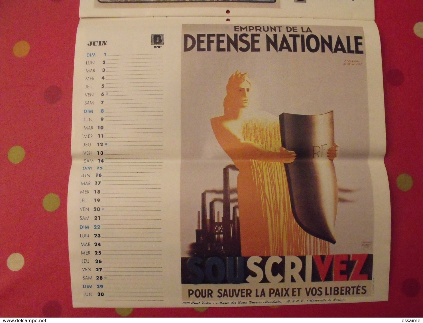 calendrier BNP 1980. affiches emprunt national