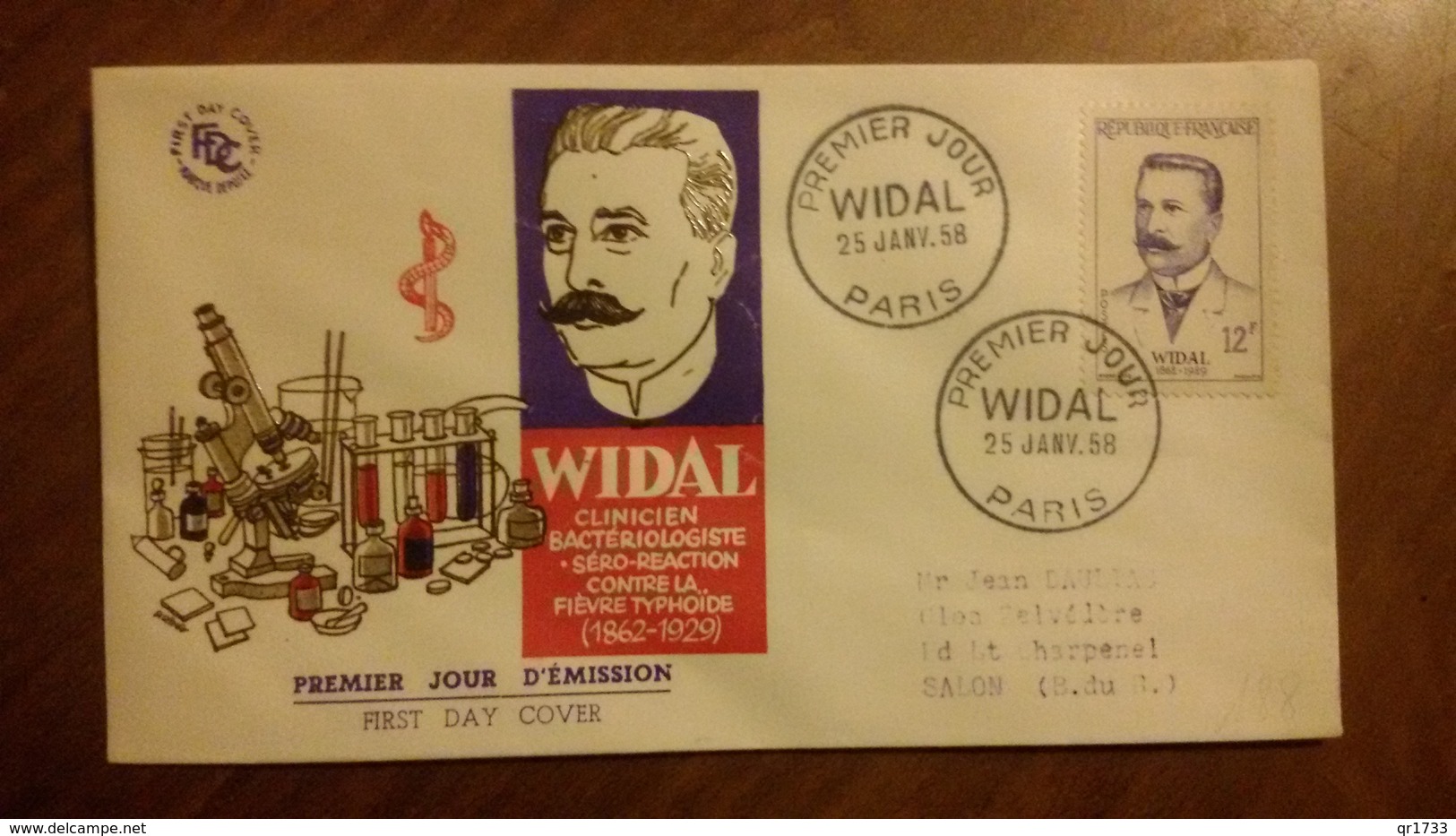 Premier Jour  FDC..   WIDAL . 1958 .. PARIS   .. Clinicien - Ohne Zuordnung