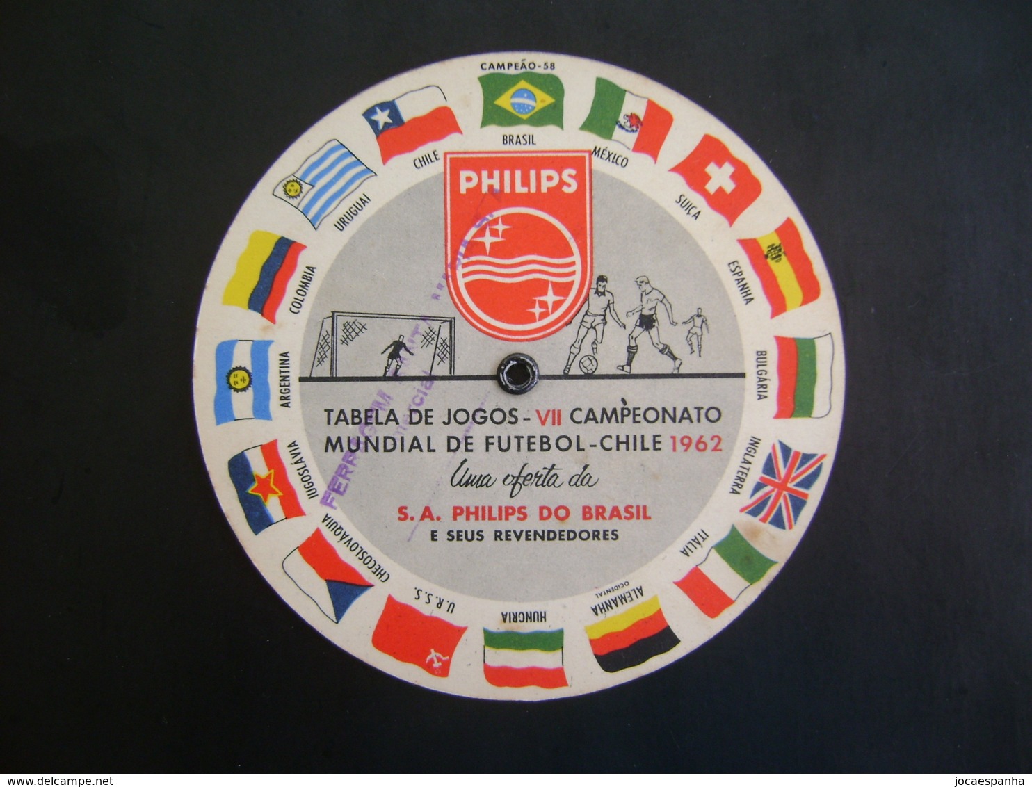 GAMES TABLE PUBLICITY PHILIPS - VII WORLD FOOTBALL CHAMPIONSHIP - CHILE 1962 IN THE STATE - Altri & Non Classificati