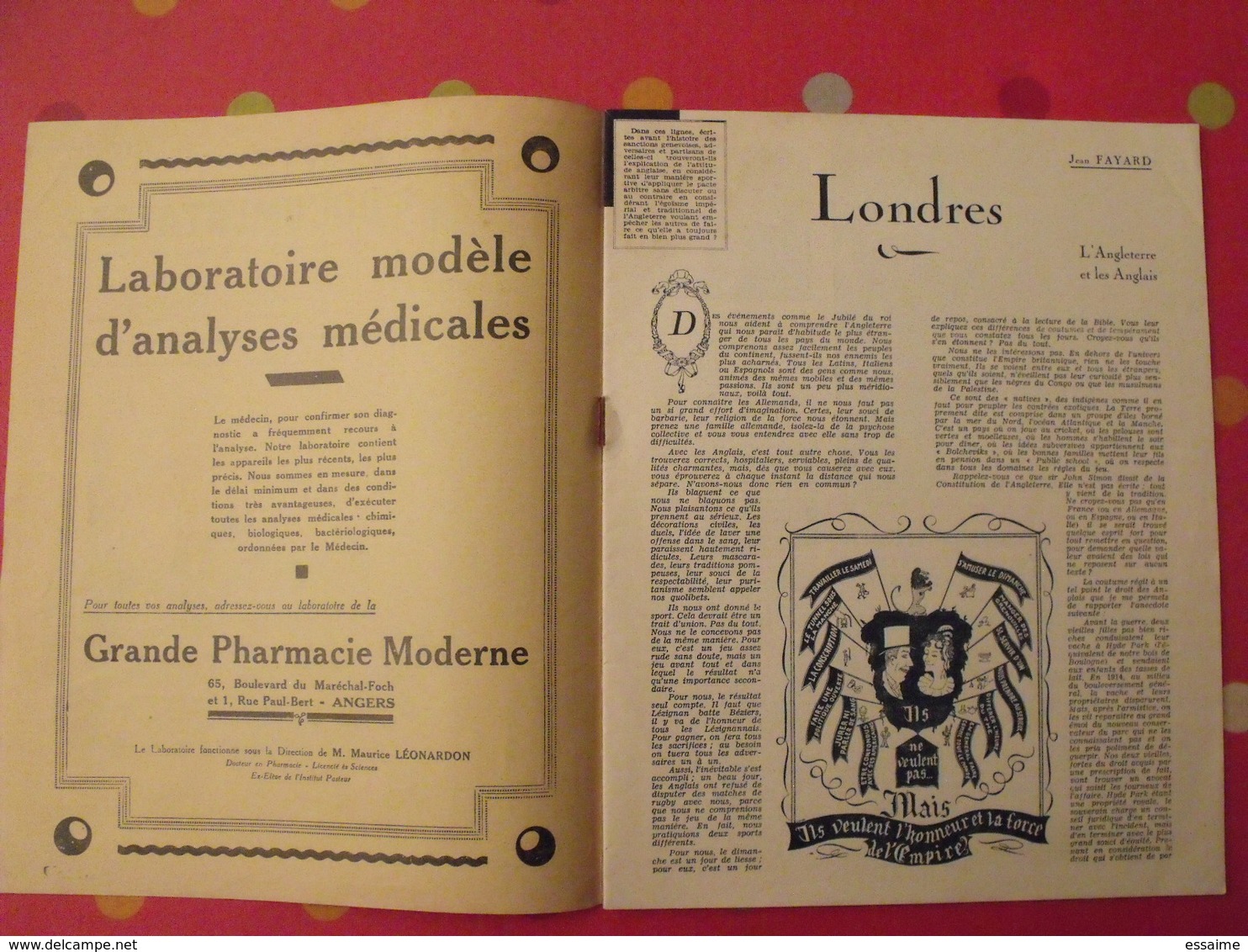 Abbaye De Solesmes. Londres Nancy Pages Documentaires. Pharmacie. 1935 - Pays De Loire