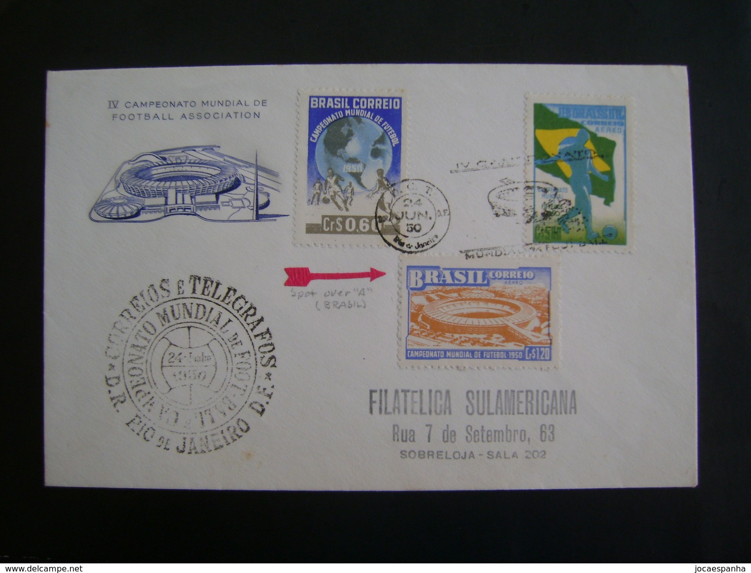 ENVELOPE (TYPE FDC) IV WORLD FOOTBALL CHAMPIONSHIP IN BRAZIL IN 1950 IN THE STATE - 1950 – Brésil