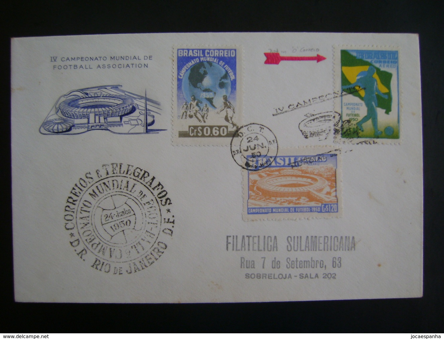 ENVELOPE (TYPE FDC) IV WORLD FOOTBALL CHAMPIONSHIP IN BRAZIL IN 1950 IN THE STATE - 1950 – Brasilien