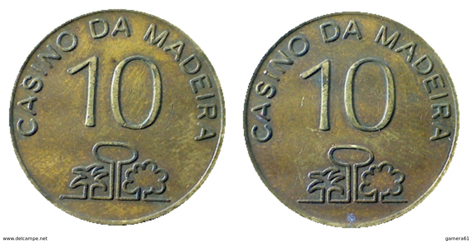 03045 GETTONE TOKEN JETON CASINO DA MADEIRA 10 ESCUDOS - Casino