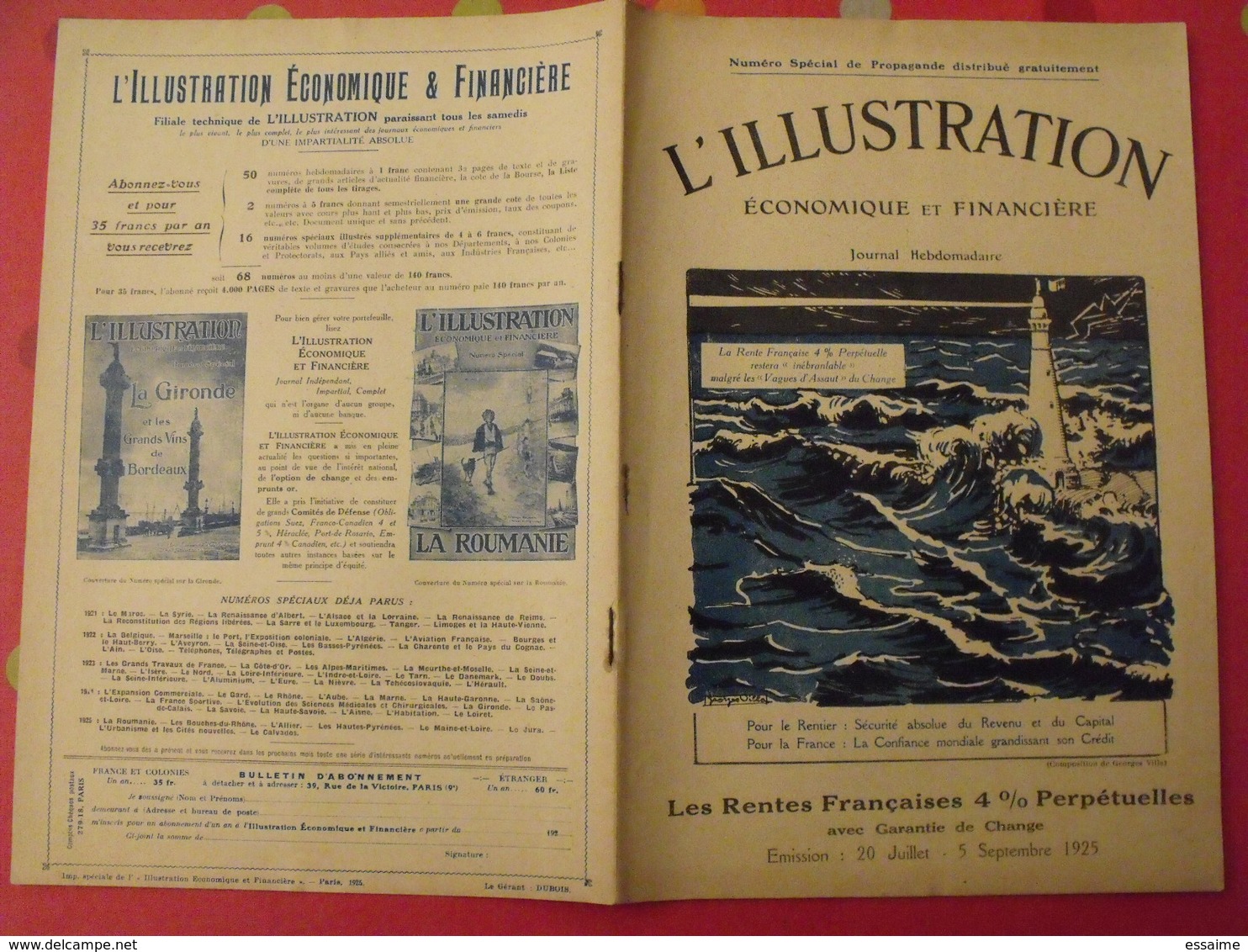 L'illustration économique Et Financière; N° Spécial De Propagande. 1925. Sarthe Joseph Caillaux. Colonies - Pays De Loire