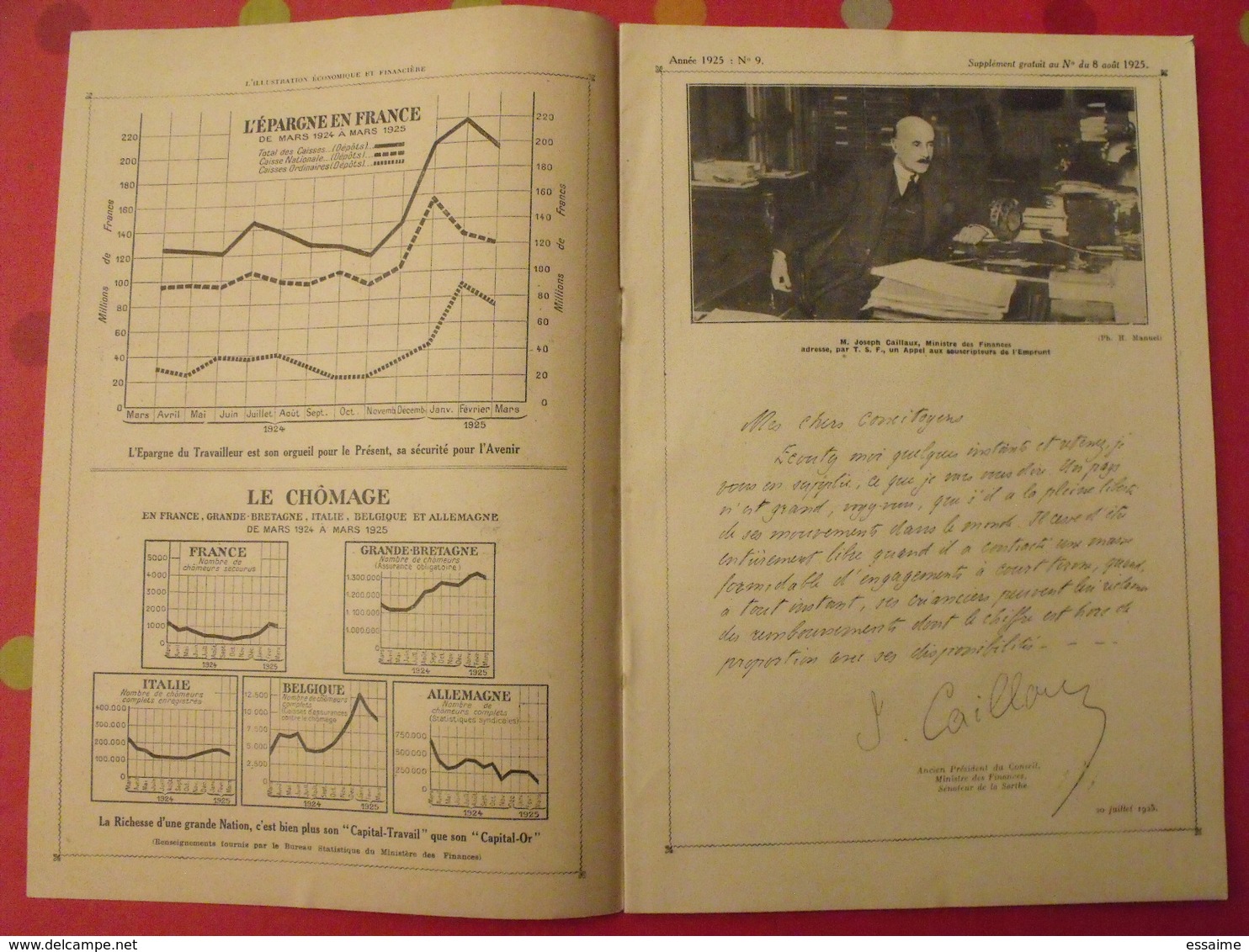 L'illustration économique Et Financière; N° Spécial De Propagande. 1925. Sarthe Joseph Caillaux. Colonies - Pays De Loire