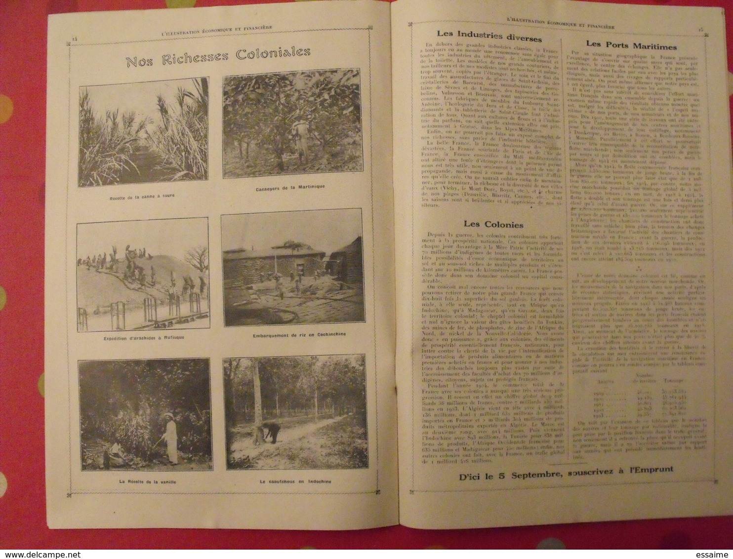 l'illustration économique et financière; N° spécial de propagande. 1925. Sarthe joseph caillaux. colonies