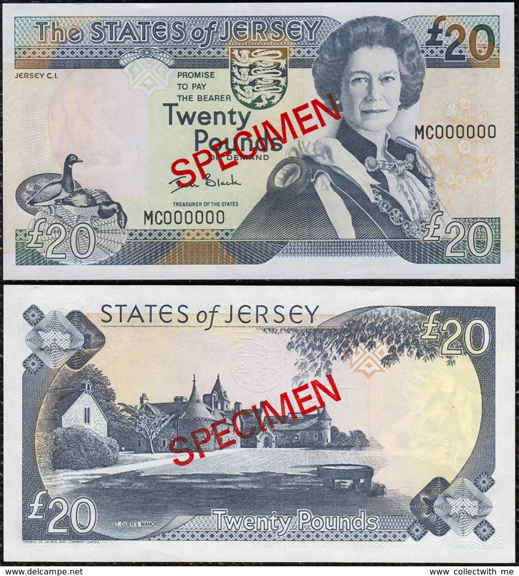 Jersey 20 Pounds 2000 UNC Specimen - Jersey