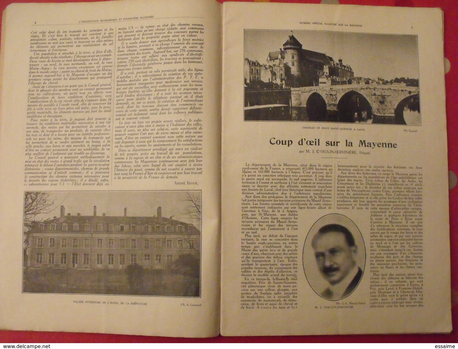 La Mayenne. N° Spécial. Orientation économique Et Financière. Mayenne. Laval. Chateau. Ernée Craon. 1933 - Pays De Loire