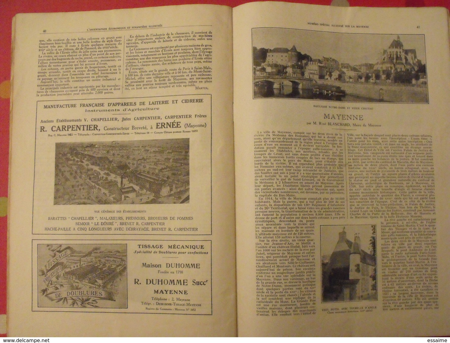 La Mayenne. n° spécial. orientation économique et financière. Mayenne. Laval. chateau. ernée craon. 1933