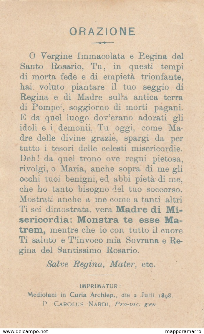 SANTINO - SS. VERGINE DEL ROSARIO DI POMPEI- - Santini