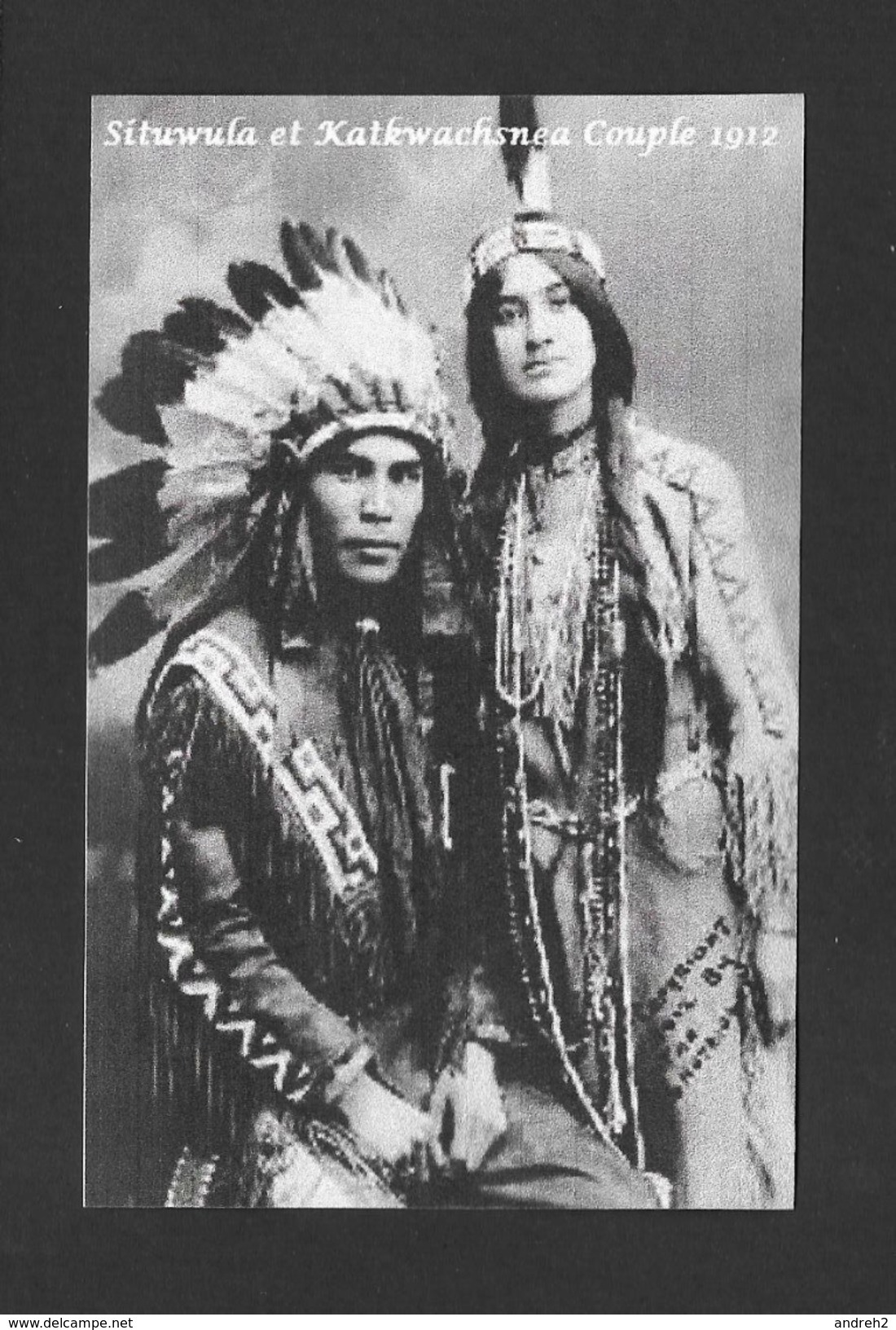 INDIENS AMÉRIQUE DE NORD - COUPLE INDIEN 1912 SITUWULA ET KATKWACHSNEA - Indiens D'Amérique Du Nord