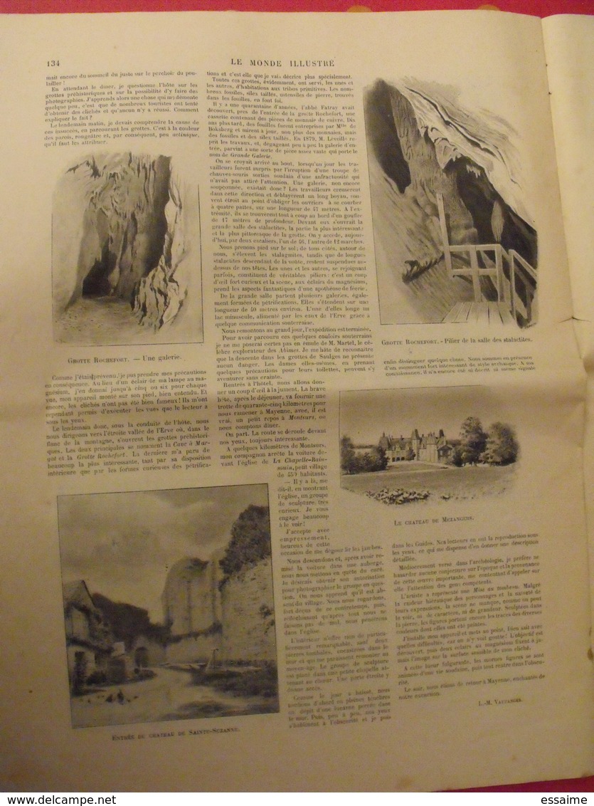 le monde illustré n° 2159 de 1898. Mayenne ste suzanne saulges chapelle ransouin mézangers