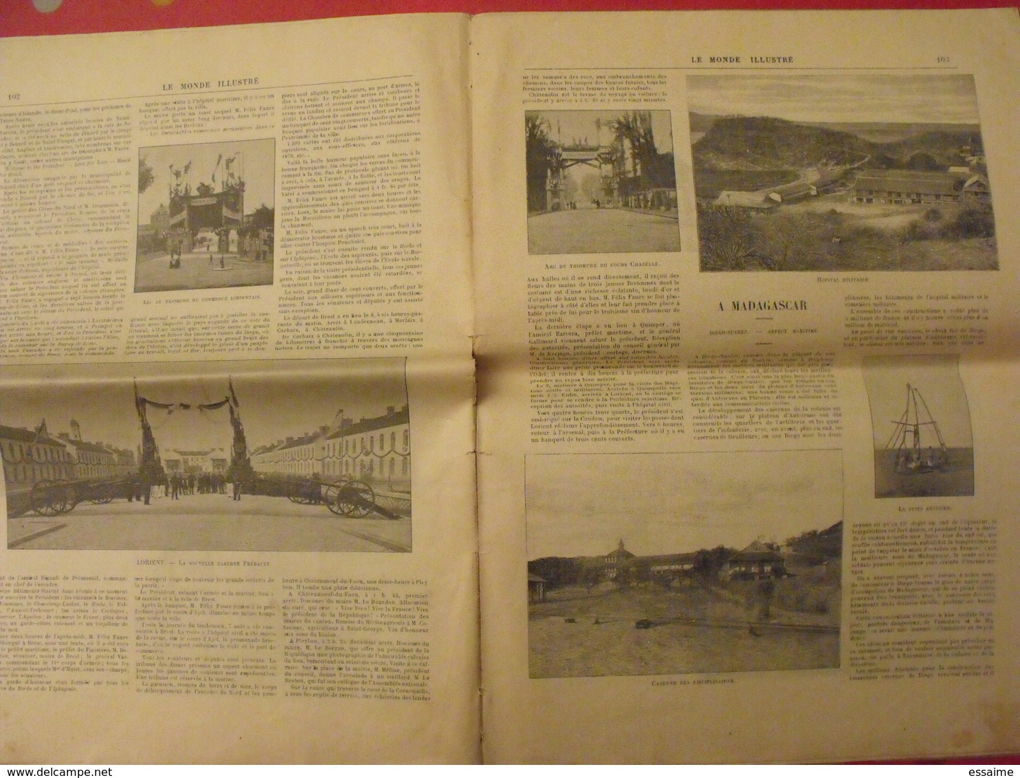 Le Monde Illustré N° 2055 De 1896. Saint-malo Saint -servan Quimper Brest Pleyben Lorient Madagascar - Pays De Loire