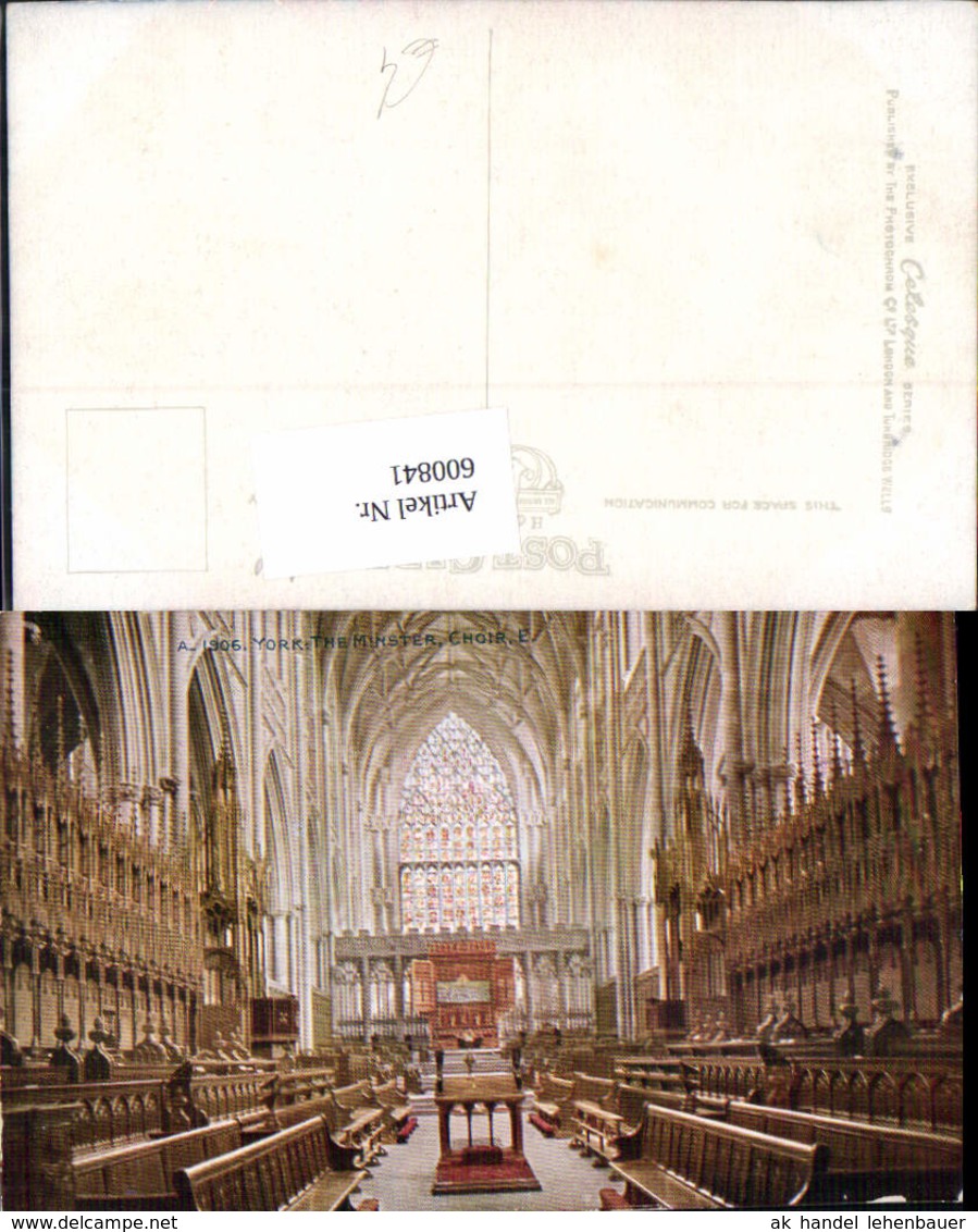 600841,York The Minster Choir Great Britain - Sonstige & Ohne Zuordnung