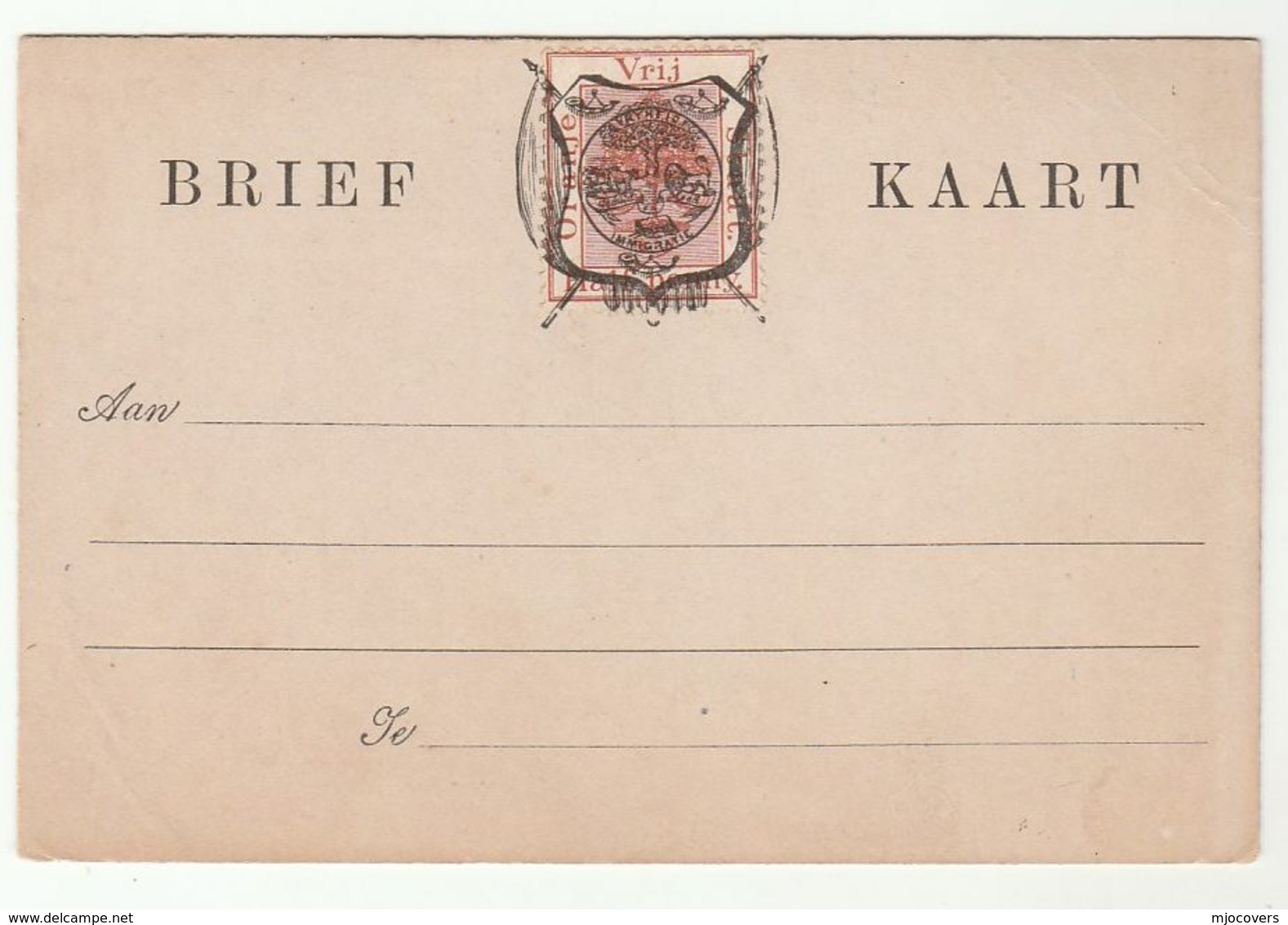 ORANGE FREE STATE Stamps POSTAL CARD With LION ARMS Ovpt Lions  BRIEF KAART South Africa - État Libre D'Orange (1868-1909)