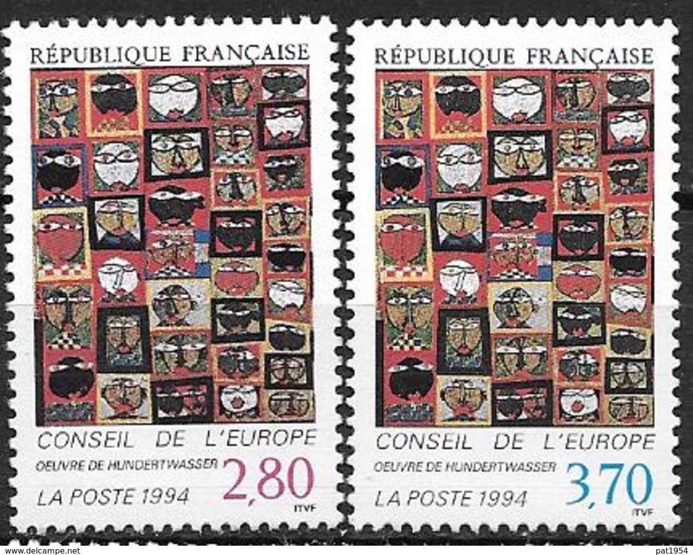 France 1994 Service N° 112/113 Neufs Conseil De L'Europe à 20% De La Cote - Mint/Hinged