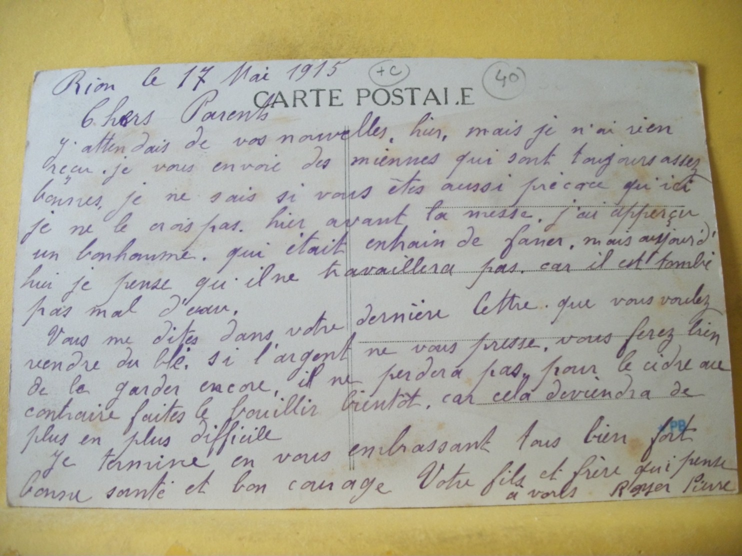 L13 9995 CPA 1915 - 40 AU PAYS LANDAIS. DANS LES PIGNADARS. LA PIQUE ET L'AMASSE - 2 COUPLES AU TRAVAIL ET 1 ENFANT. - Andere & Zonder Classificatie