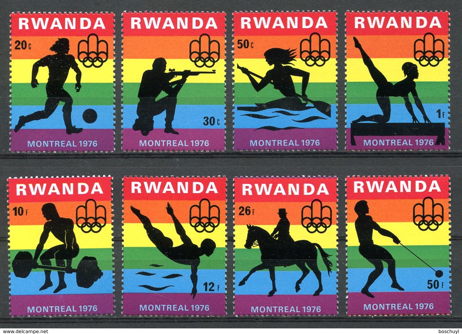 Rwanda, 1976, Olympic Summer Games Montreal, Sports, MNH, Michel 823-830 - Autres & Non Classés