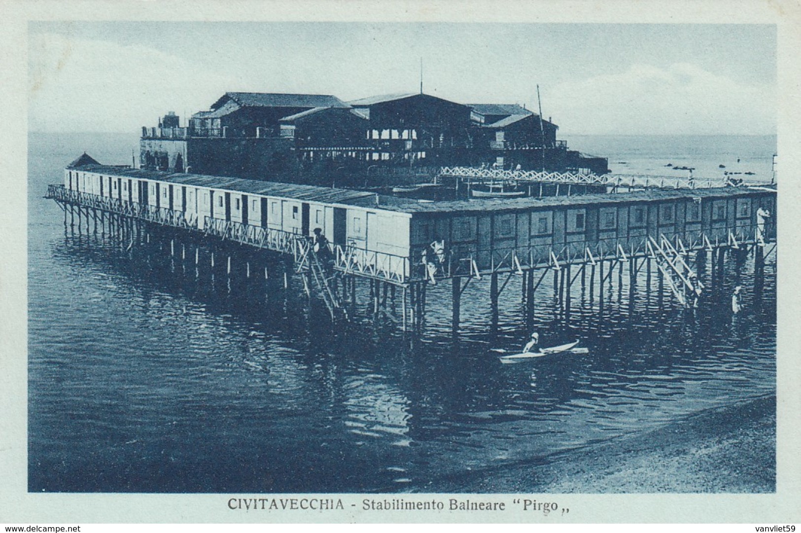 CIVITAVECCHIA-ROMA-STABILIMENTO BALNEARE=PIRGO=-CARTOLINA NON VIAGGIATA -ANNO 1915-1925 - Civitavecchia