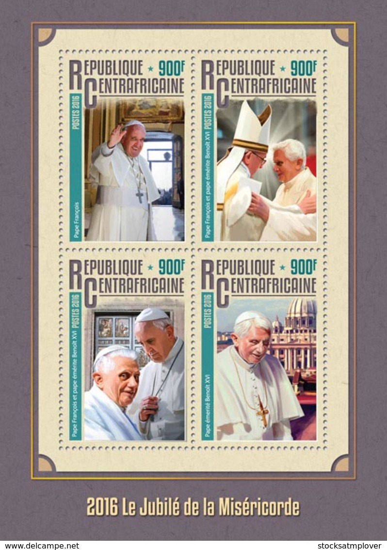 Central Africa 2016  Jubilee Of Mercy, Pope Francis,Pope Benedict Emeritus - Central African Republic