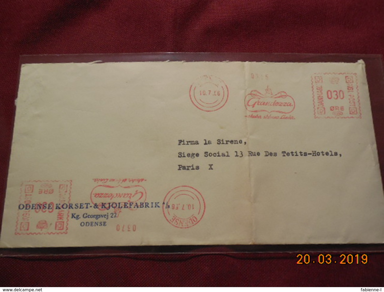 Lettre De 1956 à Destination De Paris Avec EMA - Macchine Per Obliterare (EMA)