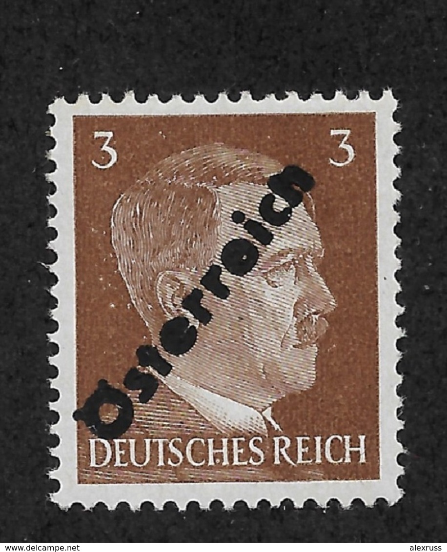 Austria 1945, Hitler Rare Unissued 3pf Overprint, Overinked, Mi # A4,VF Mint Hinged*OG (RN-7) - Neufs