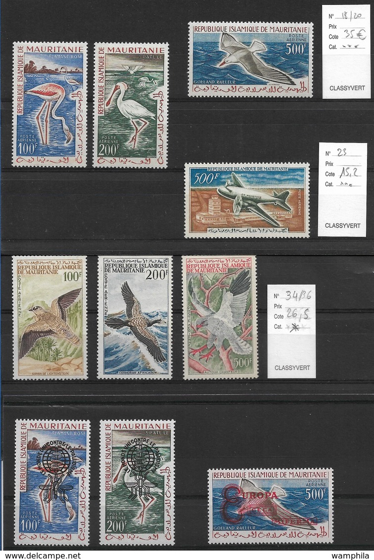 Mauritanie, Lot De Poste Aérienne, Cote YT 108€95, Thème: Oiseaux - Mauritanie (1960-...)