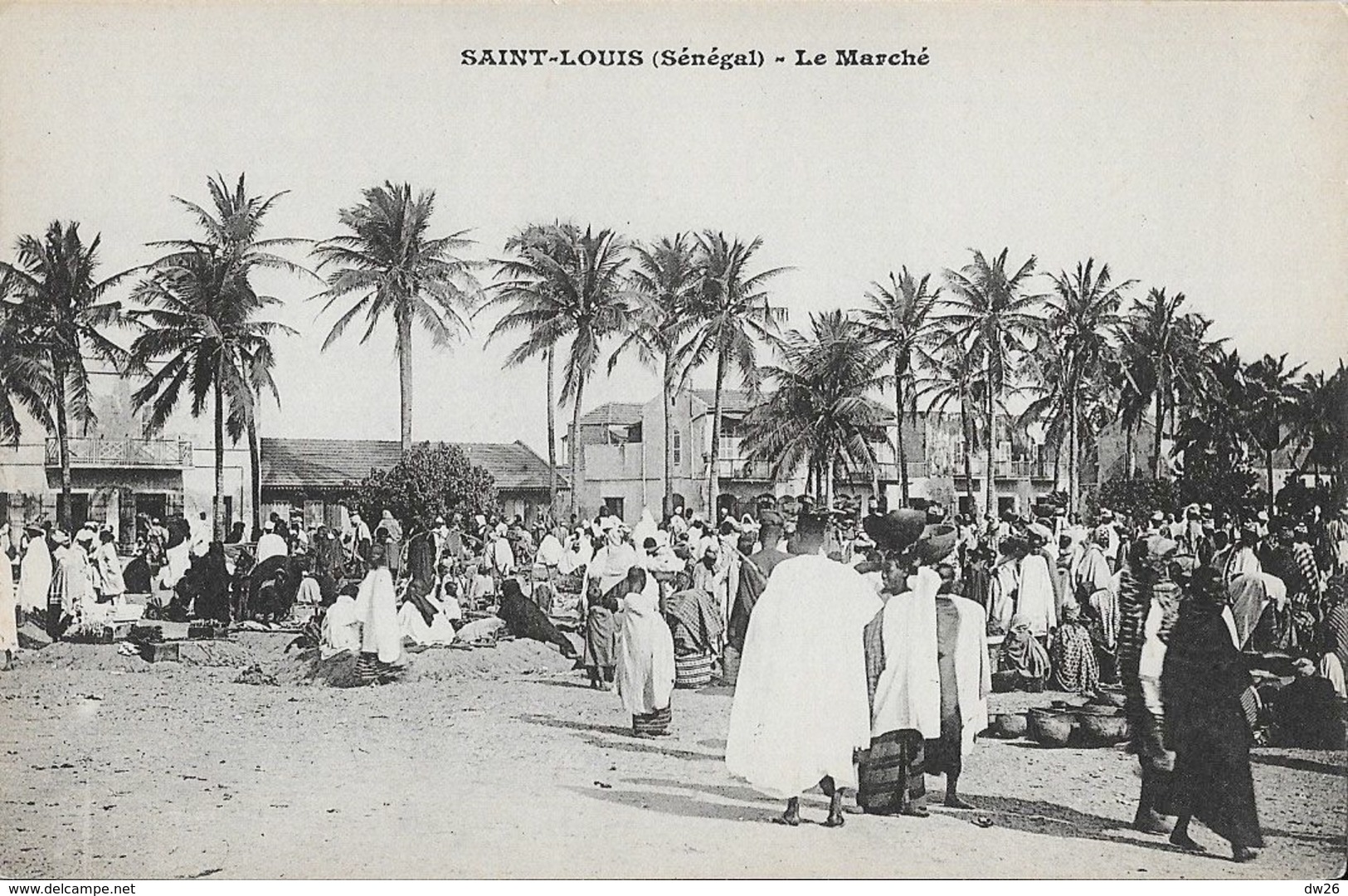 St Saint-Louis (Sénégal) - Le Marché - Carte Dos Simple Non Circulée - Senegal