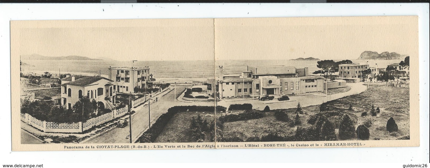 La Ciotat Carte Double ,l'ile Verte  Et Bec De L'aigle Hotel Rose Thé Et Miramar Hotel - La Ciotat