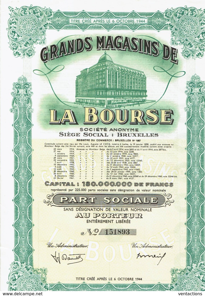 BELGIQUE-MAGASINS DE LA BOURSE. Grands Magasins De La Bourse.  Bruxelles. DECO - Sonstige & Ohne Zuordnung