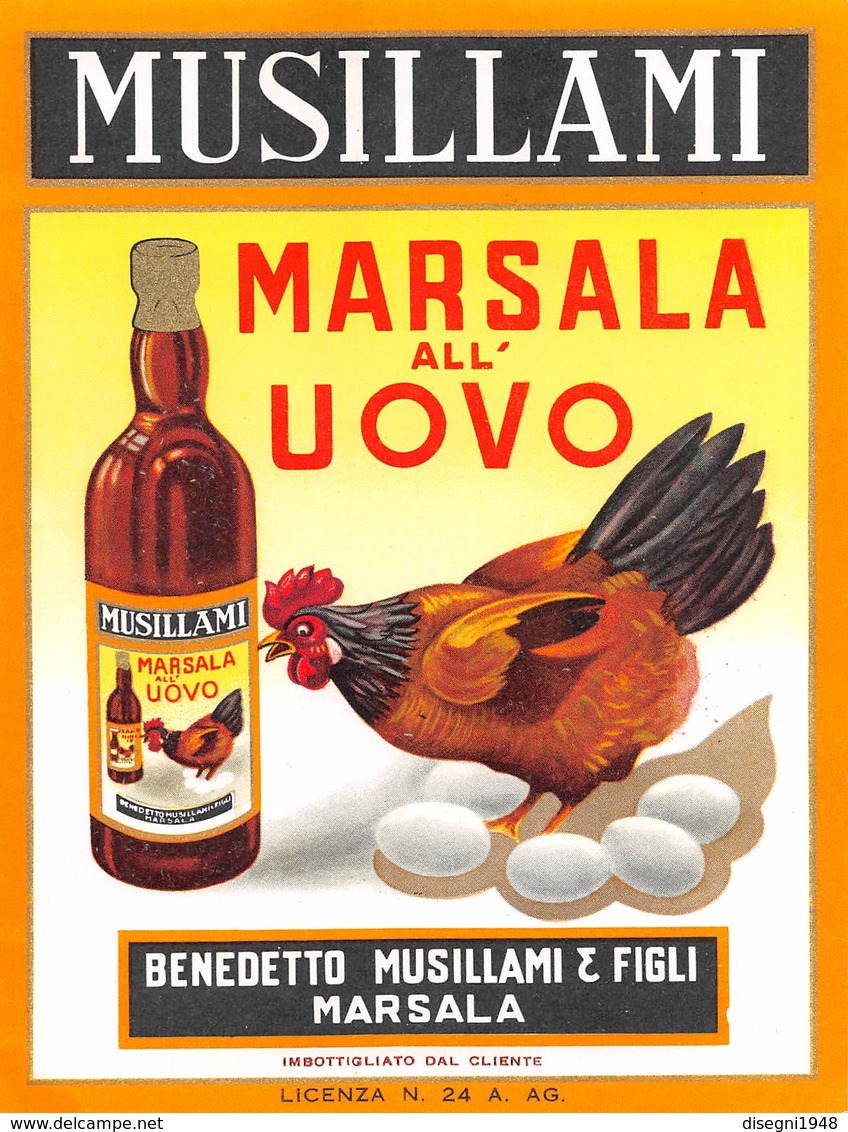 07782 "MARSALA ALL'UOVO - BENEDETTO MUSILLAMI & FIGLI - MARSALA" ETICH. ORIG - Altri & Non Classificati