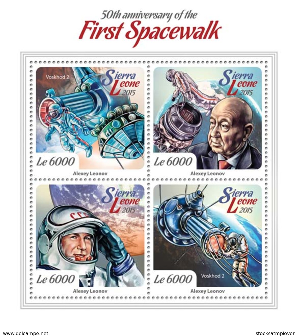 Sierra Leone 2015   First Spacewalk(Alexey Leonov, Voskhod 2 - Sierra Leone (1961-...)