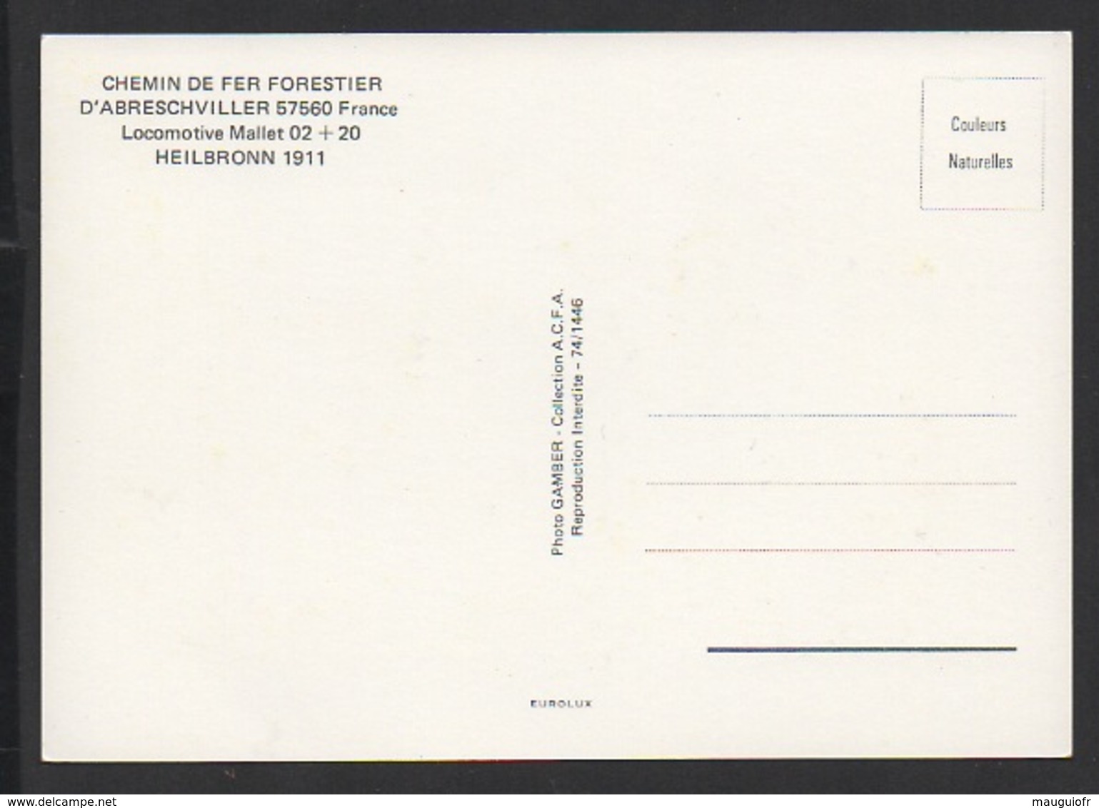 DF / LE CHEMIN DE FER FORESTIER D' ABRESCHWILLER (57) : LOCOMOTIVE MALLET 02 + 20 HEILBRONN 1911 - Trains