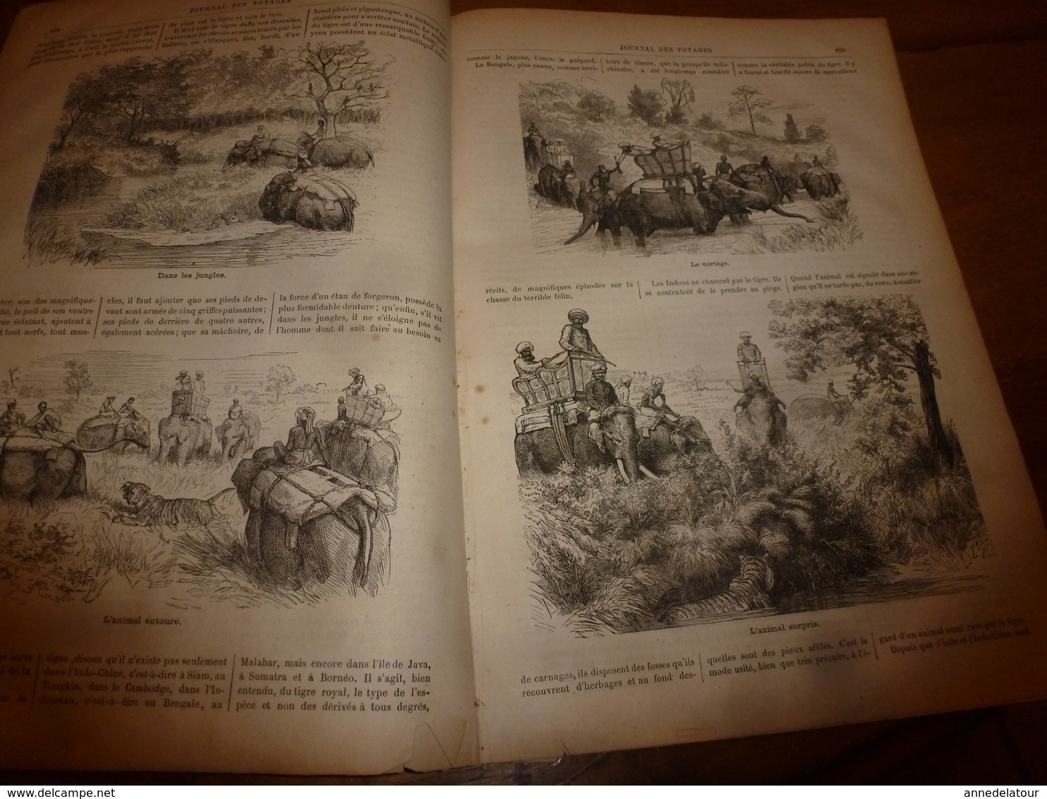 1883 JdV : Jeu du ririki aux îles Fidji; Chasse au tigre en Inde et Indochine;etc  (document en très mauvais état)