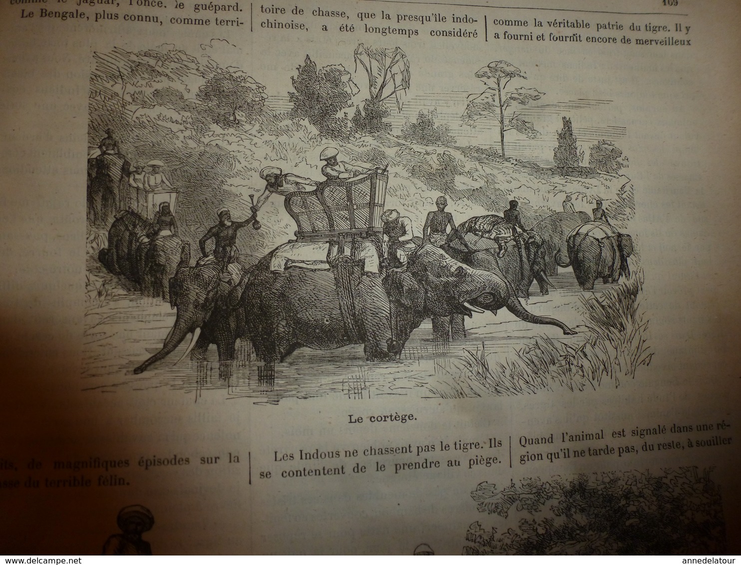 1883 JdV : Jeu du ririki aux îles Fidji; Chasse au tigre en Inde et Indochine;etc  (document en très mauvais état)