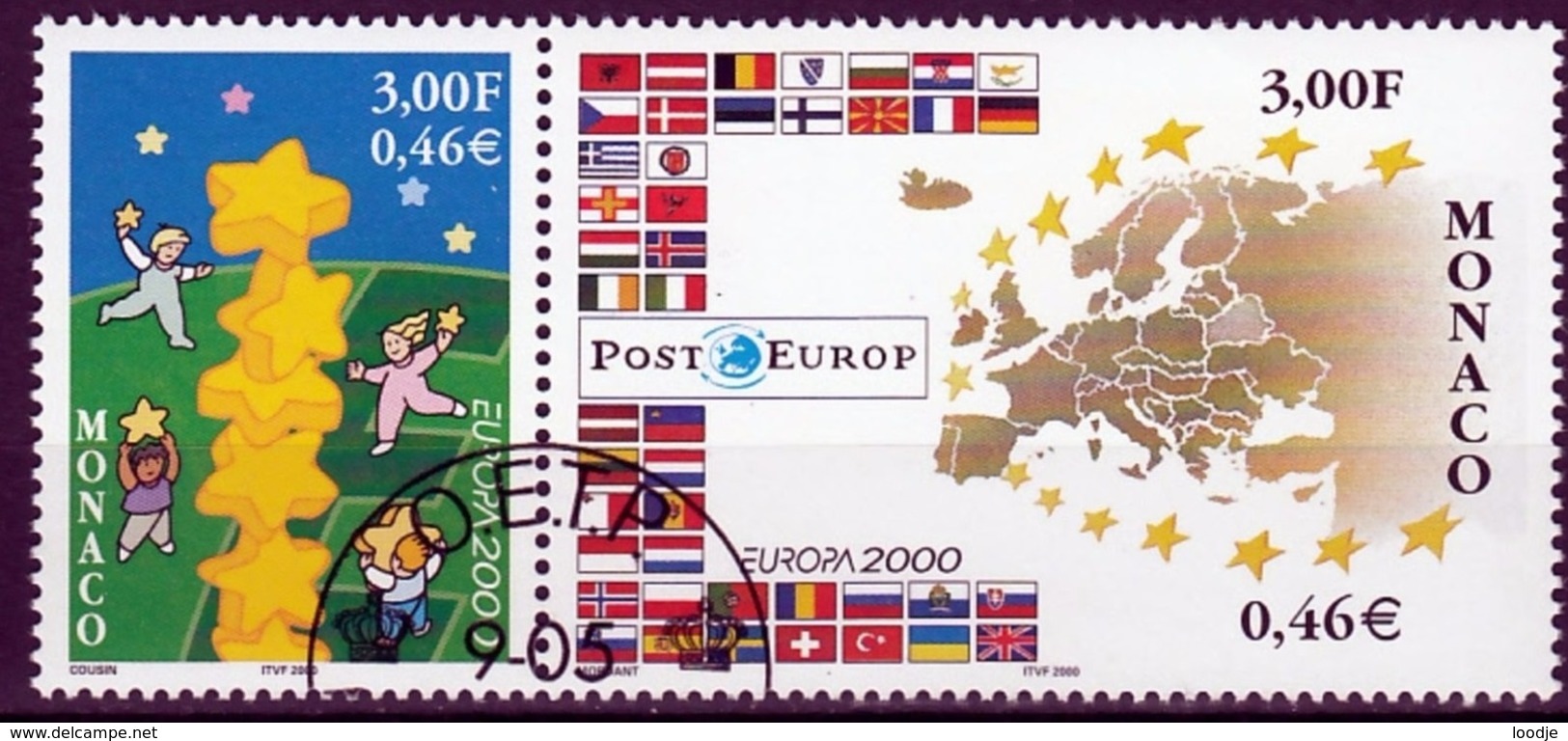 Monaco Mi 2499,2500 Europa Cept 2000 Gestempeld Fine Used - Gebruikt