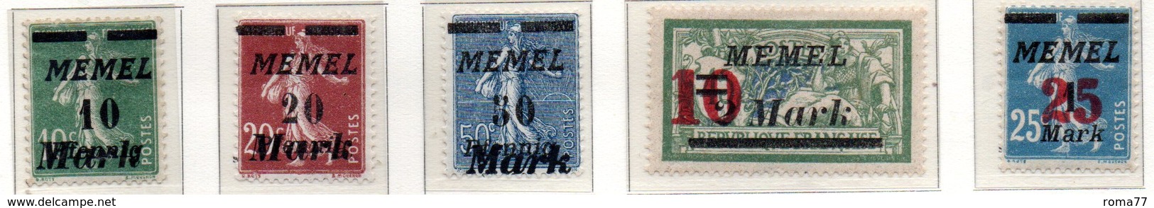 6 - MEMEL  1922 , Unificato Serie N. 79/83  Nuova  * (2380A) . - Ongebruikt