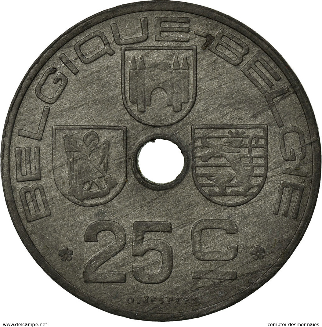 Monnaie, Belgique, 25 Centimes, 1946, TTB, Zinc, KM:131 - 10 Cents & 25 Cents