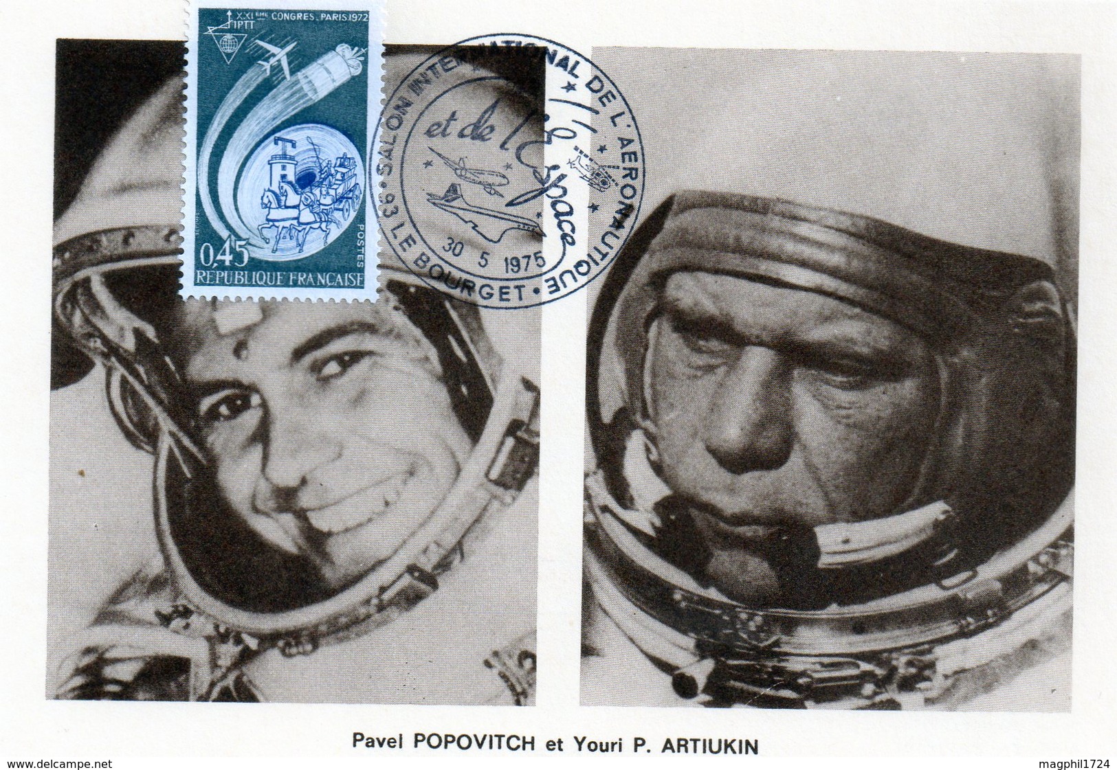 Carte 1er Jour  Soyouz 14   ( 4-9--1974)-  Pavel Popovitch Youri P. Artiukin. - Espace