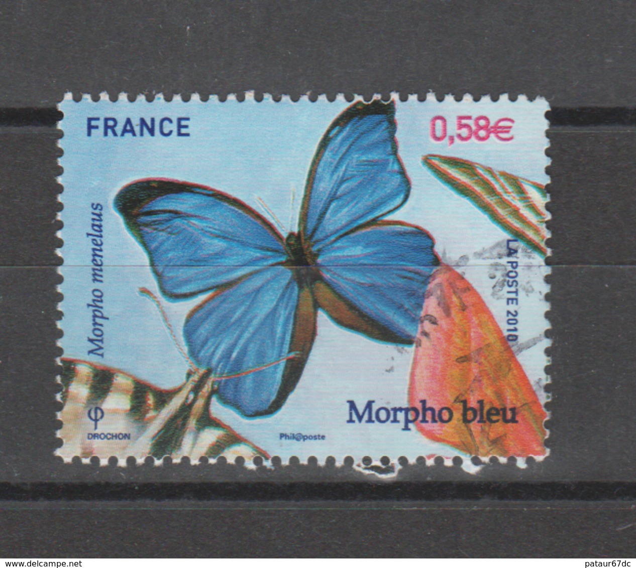 FRANCE / 2010 / Y&T N° 4497 : Papillon Morpho Bleu - Choisi - Cachet Rond - Oblitérés