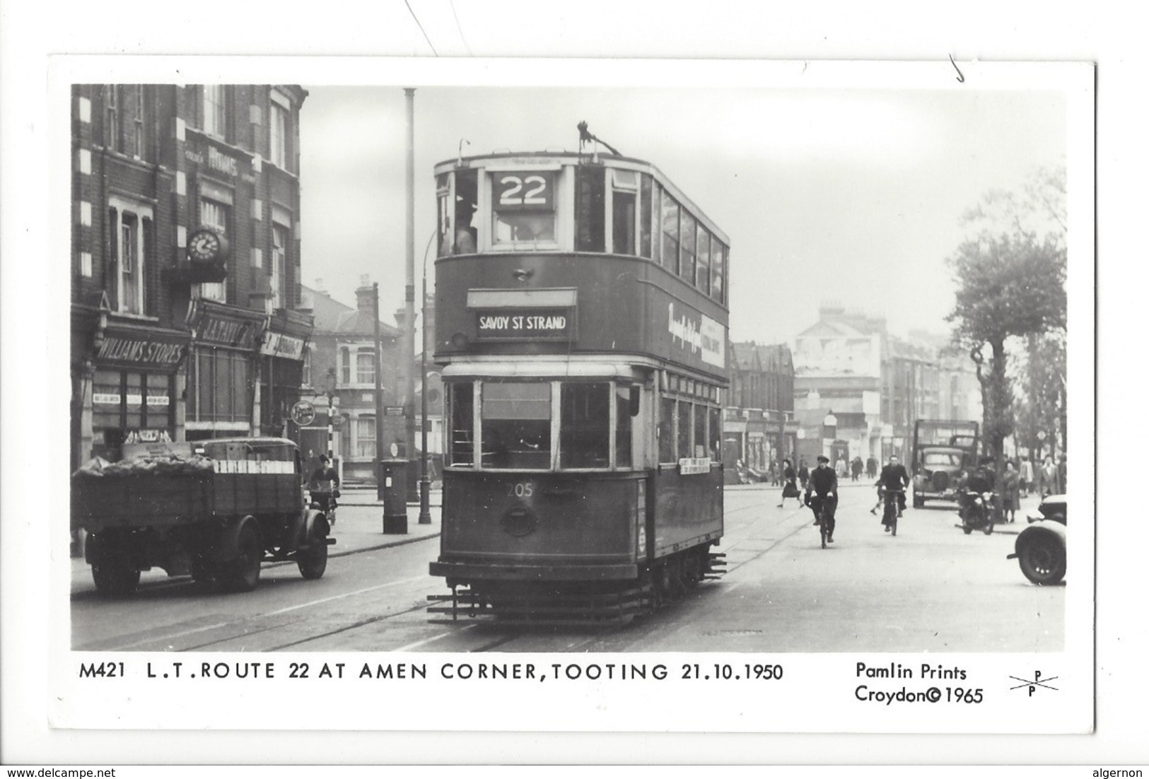 21672 - London Tram  Route 22 At Amen Corner Tooting 21.10.1950 Pamlin Prints Croydon 1965 - Autres & Non Classés